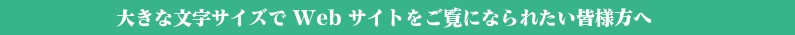 大きな文字サイズで Web サイトをご覧になられたい皆様方へ