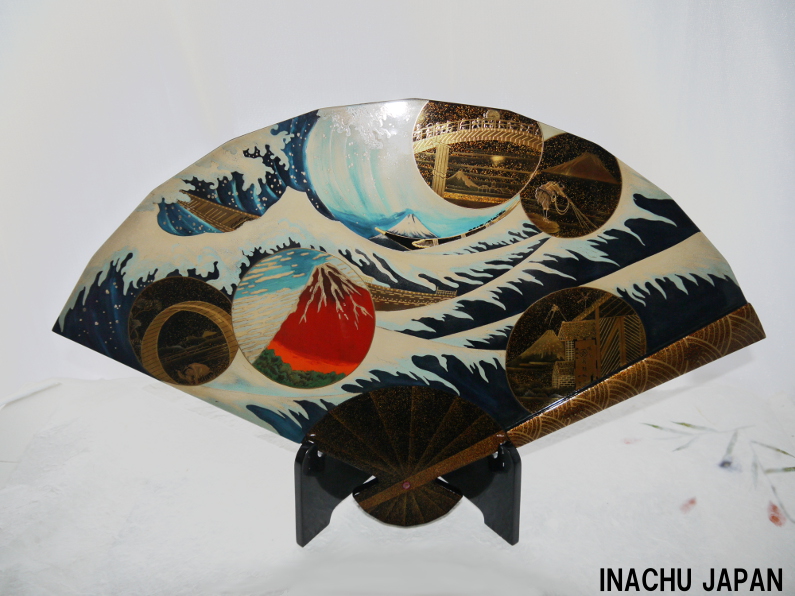 3-1304 能登輪島塗 縁青漆 見込白漆海老笹蒔絵 刺身皿 木皿 大小20客 3-1304 能登輪島塗 縁青漆 見込白漆海老笹蒔絵 刺身皿 木皿 大小